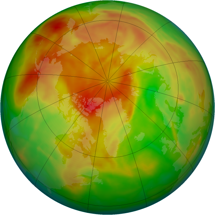Arctic ozone map for 12 April 2009